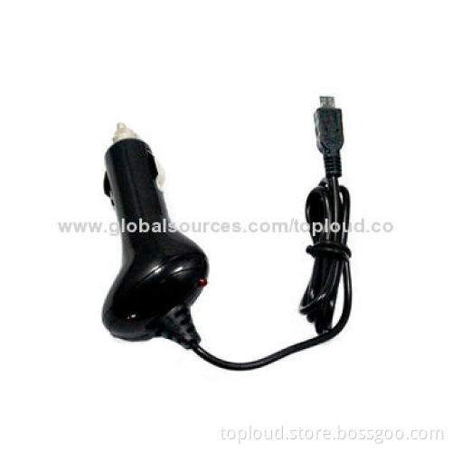Car Charger with Cable, USB for Cellphones, 12-24V DC Input Voltage